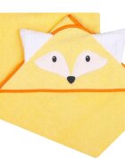 DUETBABY Prosop de baie cu gluga cu urechi din bumbac 80x80 cm Yellow Fox