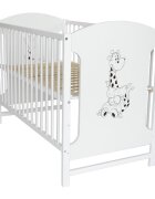 E-Kids Patut din lemn pentru copii Paula 120x60 cm cu saltea cocos 10 cm