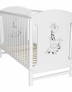E-Kids Patut din lemn pentru copii Paula 120x60 cm cu saltea cocos 10 cm
