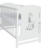E-Kids Patut din lemn pentru copii Paula 120x60 cm cu saltea cocos 10 cm