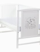 E-Kids Patut pentru bebelusi 120x60 cm Bears cu laterala detasabila + Saltea Cocos