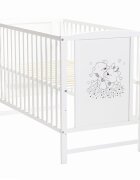 E-Kids Patut pentru bebelusi 120x60 cm Bears cu laterala detasabila + Saltea Cocos