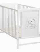 E-Kids Patut pentru bebelusi 120x60 cm Bears cu laterala detasabila + Saltea Cocos