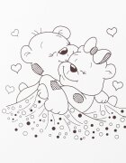 E-Kids Patut pentru bebelusi din lemn masiv 120x60 cm Bears