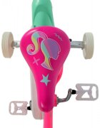 EandL Cycles Bicicleta pentru copii EL Barbie 12 inch frana de mana pe roata fata scaun si ghidon reglabil spite metalice roti gonflabile stopuri reflectorizante