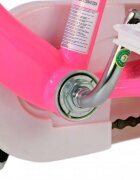 EandL Cycles Bicicleta pentru copii EL Barbie 12 inch frana de mana pe roata fata scaun si ghidon reglabil spite metalice roti gonflabile stopuri reflectorizante