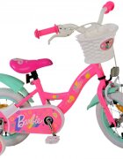 EandL Cycles Bicicleta pentru copii EL Barbie 12 inch frana de mana pe roata fata scaun si ghidon reglabil spite metalice roti gonflabile stopuri reflectorizante