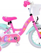 EandL Cycles Bicicleta pentru copii EL Barbie 14 inch frana de mana pe roata fata scaun si ghidon reglabil cosulet pe ghidon roti gonflabile stopuri reflectorizante