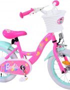 EandL Cycles Bicicleta pentru copii EL Barbie 14 inch frana de mana pe roata fata scaun si ghidon reglabil cosulet pe ghidon roti gonflabile stopuri reflectorizante