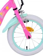EandL Cycles Bicicleta pentru copii EL Barbie 14 inch frana de mana pe roata fata scaun si ghidon reglabil cosulet pe ghidon roti gonflabile stopuri reflectorizante