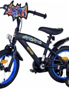 EandL Cycles Bicicleta pentru copii EL Batman 14 inch ND frana de mana pe roata din fata scaun si ghidon reglabil spite metalice roti gonflabile stopuri reflectorizante