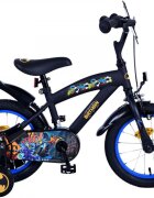 EandL Cycles Bicicleta pentru copii EL Batman 14 inch ND frana de mana pe roata din fata scaun si ghidon reglabil spite metalice roti gonflabile stopuri reflectorizante