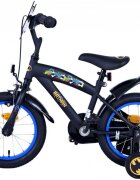 EandL Cycles Bicicleta pentru copii EL Batman 14 inch ND frana de mana pe roata din fata scaun si ghidon reglabil spite metalice roti gonflabile stopuri reflectorizante