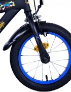 EandL Cycles Bicicleta pentru copii EL Batman 14 inch ND frana de mana pe roata din fata scaun si ghidon reglabil spite metalice roti gonflabile stopuri reflectorizante