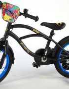 EandL Cycles Bicicleta pentru copii EL Batman 16 inch frana de mana pe ambele roti scaun si ghidon reglabil spite roti gonflabile