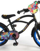 EandL Cycles Bicicleta pentru copii EL Batman 16 inch frana de mana pe ambele roti scaun si ghidon reglabil spite roti gonflabile