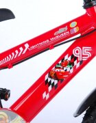 EandL Cycles Bicicleta pentru copii EL Disney Cars 14 inch frana de mana pe ambele roti scaun si ghidon reglabil sticla de apa spite roti gonflabile