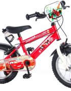 EandL Cycles Bicicleta pentru copii EL Disney Cars 14 inch frana de mana pe ambele roti scaun si ghidon reglabil sticla de apa spite roti gonflabile
