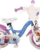 EandL Cycles Bicicleta pentru copii EL Disney Frozen 12 inch CB frana de mana pe roata fata scaun si ghidon reglabil spite metalice roti gonflabile stopuri reflectorizante