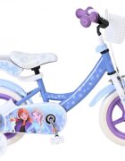 EandL Cycles Bicicleta pentru copii EL Disney Frozen 12 inch frana de mana pe roata fata roti cauciuc EVA scaun si ghidon reglabil cosulet ghidon scaun papusi
