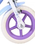EandL Cycles Bicicleta pentru copii EL Disney Frozen 12 inch frana de mana pe roata fata roti cauciuc EVA scaun si ghidon reglabil cosulet ghidon scaun papusi