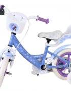 EandL Cycles Bicicleta pentru copii EL Disney Frozen 12 inch frana de mana pe roata fata roti cauciuc EVA scaun si ghidon reglabil cosulet ghidon scaun papusi