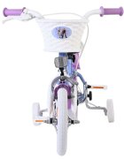 EandL Cycles Bicicleta pentru copii EL Disney Frozen 12 inch frana de mana pe roata fata scaun si ghidon reglabil spite metalice roti gonflabile cosulet pe ghidon