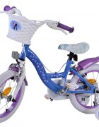 EandL Cycles Bicicleta pentru copii EL Disney Frozen 14 inch FM frana de mana pe ambele roti scaun si ghidon reglabil cosulet pe ghidon roti gonflabile stopuri reflectorizante