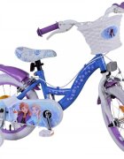 EandL Cycles Bicicleta pentru copii EL Disney Frozen 14 inch FM frana de mana pe ambele roti scaun si ghidon reglabil cosulet pe ghidon roti gonflabile stopuri reflectorizante