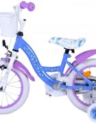EandL Cycles Bicicleta pentru copii EL Disney Frozen 14 inch ND frana de mana pe roata fata scaun si ghidon reglabil cosulet pe ghidon roti gonflabile stopuri reflectorizante