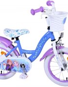 EandL Cycles Bicicleta pentru copii EL Disney Frozen 14 inch ND frana de mana pe roata fata scaun si ghidon reglabil cosulet pe ghidon roti gonflabile stopuri reflectorizante