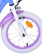 EandL Cycles Bicicleta pentru copii EL Disney Frozen 14 inch ND frana de mana pe roata fata scaun si ghidon reglabil cosulet pe ghidon roti gonflabile stopuri reflectorizante