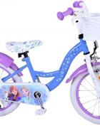 EandL Cycles Bicicleta pentru copii EL Disney Frozen 16 inch ND frana de mana pe roata din fata scaun si ghidon reglabil cosulet pe ghidon roti gonflabile stopuri reflectorizante