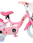 EandL Cycles Bicicleta pentru copii EL Disney Princess 12 inch frana de mana roata fata scaun si ghidon reglabil cosulet pe ghidon roti gonflabile