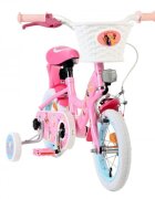 EandL Cycles Bicicleta pentru copii EL Disney Princess 12 inch frana de mana roata fata scaun si ghidon reglabil cosulet pe ghidon roti gonflabile