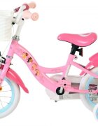 EandL Cycles Bicicleta pentru copii EL Disney Princess 12 inch frana de mana roata fata scaun si ghidon reglabil cosulet pe ghidon roti gonflabile