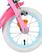 EandL Cycles Bicicleta pentru copii EL Disney Princess 12 inch frana de mana roata fata scaun si ghidon reglabil cosulet pe ghidon roti gonflabile