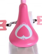 EandL Cycles Bicicleta pentru copii EL Disney Princess 12 inch frana de mana roti cauciuc EVA scaun si ghidon reglabil suport pentru papusi cosulet pe ghidon