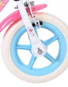 EandL Cycles Bicicleta pentru copii EL Disney Princess 12 inch frana de mana roti cauciuc EVA scaun si ghidon reglabil suport pentru papusi cosulet pe ghidon