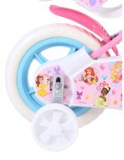 EandL Cycles Bicicleta pentru copii EL Disney Princess 12 inch frana de mana roti cauciuc EVA scaun si ghidon reglabil suport pentru papusi cosulet pe ghidon