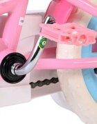EandL Cycles Bicicleta pentru copii EL Disney Princess 12 inch frana de mana roti cauciuc EVA scaun si ghidon reglabil suport pentru papusi cosulet pe ghidon