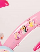 EandL Cycles Bicicleta pentru copii EL Disney Princess 14 inch Pink frana de mana pe ambele roti scaun si ghidon reglabil suport pentru papusi cosulet pe ghidon roti gonflabile