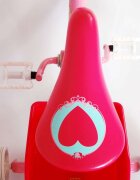 EandL Cycles Bicicleta pentru copii EL Disney Princess 14 inch Pink frana de mana pe ambele roti scaun si ghidon reglabil suport pentru papusi cosulet pe ghidon roti gonflabile