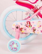 EandL Cycles Bicicleta pentru copii EL Disney Princess 14 inch Pink frana de mana pe ambele roti scaun si ghidon reglabil suport pentru papusi cosulet pe ghidon roti gonflabile