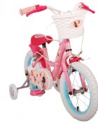 EandL Cycles Bicicleta pentru copii EL Disney Princess 14 inch Pink ND frana de mana pe ambele roti scaun si ghidon reglabil spite metalice roti gonflabile stopuri reflectorizante