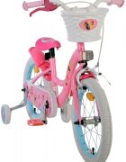 EandL Cycles Bicicleta pentru copii EL Disney Princess 16 inch frana de mana pe roata din fata scaun si ghidon reglabil spite metalice roti gonflabile stopuri reflectorizante