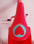 EandL Cycles Bicicleta pentru copii EL Disney Princess 16 inch Pink frana de mana pe ambele roti scaun si ghidon reglabil suport pentru papusi cosulet pe ghidon roti gonflabile