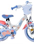 EandL Cycles Bicicleta pentru copii EL Disney Stitch 14 inch frana de mana pe ambele roti scaun si ghidon reglabil spite metalice roti gonflabile stopuri reflectorizante