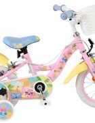 EandL Cycles Bicicleta pentru copii EL Disney Stitch Girls 12 inch frana de mana scaun si ghidon reglabil cosulet pe ghidon spite metalice roti gonflabile stopuri reflectorizante