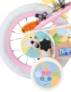 EandL Cycles Bicicleta pentru copii EL Disney Stitch Girls 12 inch frana de mana scaun si ghidon reglabil cosulet pe ghidon spite metalice roti gonflabile stopuri reflectorizante
